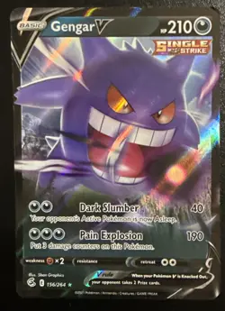 Pokemon TCG Fusion Strike Gengar v Holo Ultra Rare Card 156/264 Near Mint/Mint - Image 1