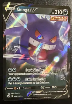 Pokemon TCG Fusion Strike Gengar v Holo Ultra Rare Card 156/264 Near Mint/Mint - Image 2