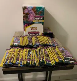 Pokemon Sun & Moon Unified Minds Booster 3 Card Gravity Box Complete 96 Packs - Image 1