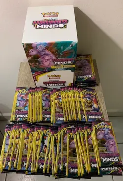 Pokemon Sun & Moon Unified Minds Booster 3 Card Gravity Box Complete 96 Packs - Image 2