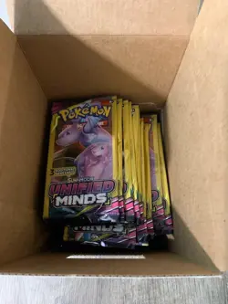 Pokemon Sun & Moon Unified Minds Booster 3 Card Gravity Box Complete 96 Packs - Image 4