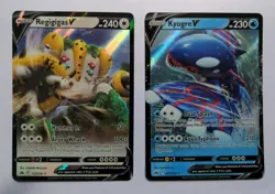 Kyogre V - 037/159 - Regigigas V - 113/159- Crown Zenith - Pokemon Card - Image 1