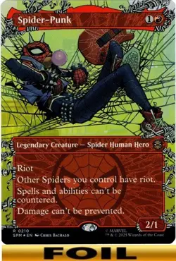 1x - Spider-Punk - FOIL BORDERLESS #210 - Marvel's Spider-Man - NM MTG - Image 1