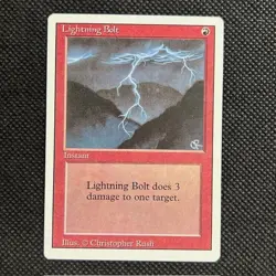 1994 MTG Magic The Gathering Revised Edition Lightning Bolt LP - Image 1