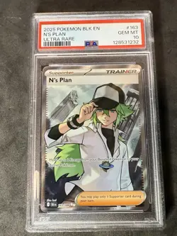 2025 POKEMON BLACK BOLT ULTRA RARE #163 N'S PLAN PSA 10 - Image 1