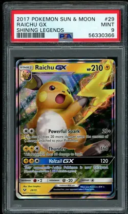 2017 Pokemon SM Shining Legends Raichu GX #29 PSA 9 MINT - Image 1