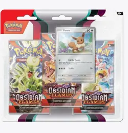 Pokemon TCG Obsidian Flames Blister - 3 Packs + Eevee Promo Foil - Sealed! 820650853784 - Image 1