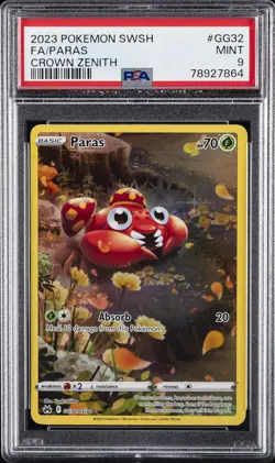 2023 POKEMON SWORD & SHIELD CROWN ZENITH #GG32 FULL ART/PARAS PSA 9 - Image 1