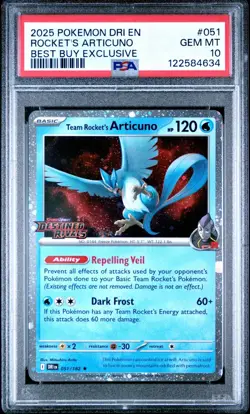 Pokemon Team Rocket's Articuno 051/182 Best Buy Exclusive PSA 10 GEM MINT - Image 1