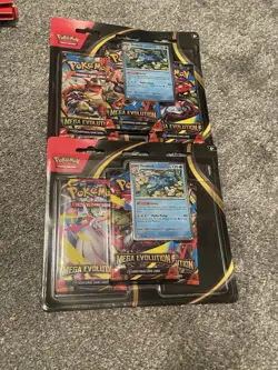 x2 Pokemon Mega Evolution 3 Pack Blister Packs (GoldDuck) Factory Sealed - Image 1