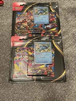 x2 Pokemon Mega Evolution 3 Pack Blister Packs (GoldDuck) Factory Sealed - Image 2