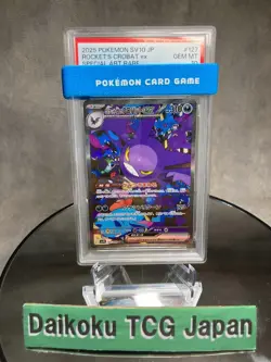 Pokemon Card Rocket’s Crobat ex SAR 127/090 SV10 Team Rocket’s Glory PSA10 - Image 1