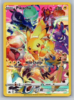 Pokemon Pikachu TCG Full Art Secret Rare Holo Card 160/159 Crown Zenith NM 002 - Image 1