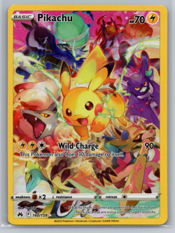 Pokemon Pikachu TCG Full Art Secret Rare Holo Card 160/159 Crown Zenith NM 001 - Image 1