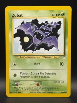 Zubat 59/64 Neo Revelation Rare Vintage Pokemon Card Zoobat Zuba - Image 1