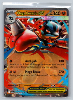 Mega Lucario EX 077/132 Mega Evolution Holo Rare Pokemon Card NM - Image 1
