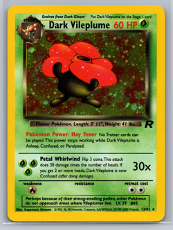 Dark Vileplume 13/82 Team Rocket Unlimited 2000 Pokemon Card Holo Rare NM - Image 1