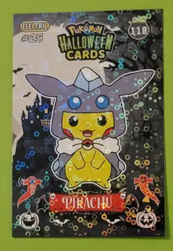 2025 Pokemon Halloween Collectoons Card #118 Pikachu Poncho Carbink Peru Foil - Image 1