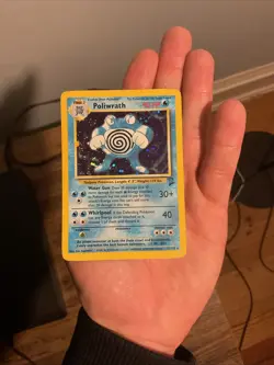 Pokemon TCG Poliwrath Holo Card 15/130 Base Set 2 Unlimited Vintage MP - Image 1