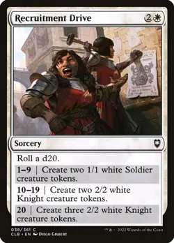 Recruitment Drive 38 CLB MTG Common 2022 White Sorcery Soldier Knight Token D20 - Image 1