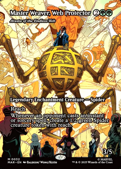 MTG Master Weaver, Web Protector 32 Mythic Foil Marvel Universe Spider-Man - Image 1