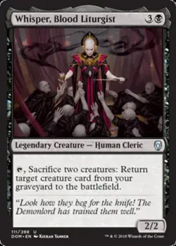 Whisper, Blood Liturgist Light Play, English Magic the Gathering MTG Dominaria - Image 1
