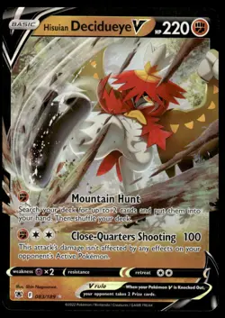 Pokemon TCG SWSH10: Astral Radiance #083/189 Hisuian Decidueye V NM - Image 1