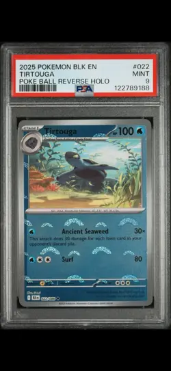 2025 POKEMON TIRTOUGA 22/86 Black Bolt POKE BALL REVERSE HOLO PSA 9! - Image 1