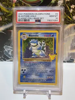 2021 POKEMON CELEBRATIONS CLASSIC COLLECTION #2 BLASTOISE-HOLO PSA 10 - Image 1