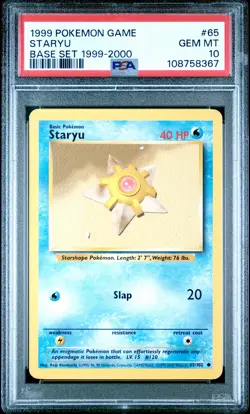1999 POKEMON GAME BASE SET 1999-2000 #65 STARYU PSA 10 - Image 1