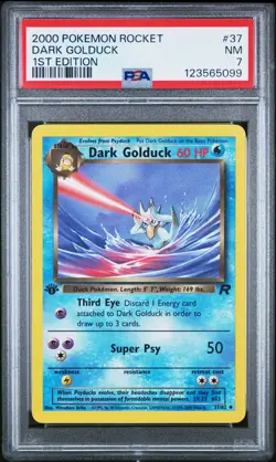2000 POKEMON ROCKET 1ST ED #37 DARK GOLDUCK PSA 7 - Image 1