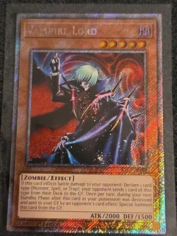 Yugioh! 1x Vampire Lord RA03-EN128 Platinum Secret Rare 1st Ed NM - Image 1