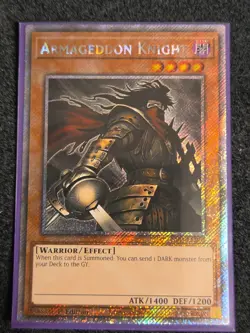 1x (M/NM) Armageddon Knight RA03-EN002 Platinum Secret Rare 1st Edition YuGiOh - Image 1