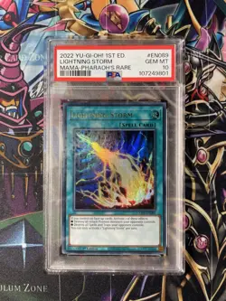 YUGIOH PSA 10 LIGHTNING STORM ULTRA PHARAOH’S RARE MAMA-EN089 MAGNIFICENT MAVENS - Image 1