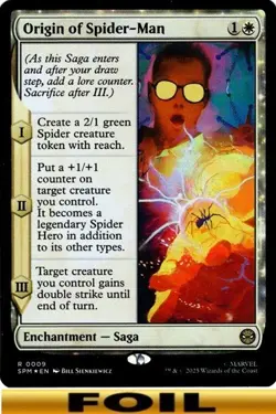 1x - Origin of Spider-Man - FOIL #09 Saga - Marvel's Spider-Man - NM MTG - Image 1