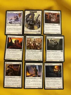 Vtg Cards Mtg Magic The Gathering Game Lot #7 Used Soldiers White 2010-2012 - Image 1