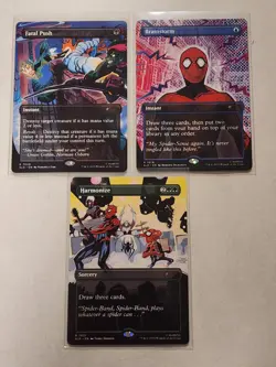 MTG Secret Lair Spider-Man Bonus Cards Fatal Push Brainstorm Harmonize - Image 1