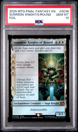 2025 MTG FINAL FANTASY FOIL #0036 SUMMON: KNIGHTS OF ROUND PSA 10 - Image 1
