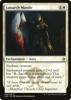 Lunarch Mantle 24 A25 MTG White Enchantment Aura Common 2018 Flying Ovchinnikova - Image 1