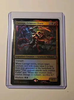 FOIL CARNAGE, CRIMSON CHAOS 0125 mtg NM Marvel's Spider-Man - Image 1