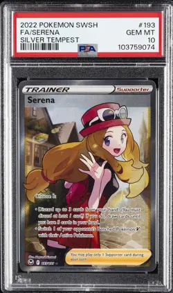 2022 POKEMON SWORD & SHIELD SILVER TEMPEST #193 FULL ART/SERENA PSA 10 - Image 1