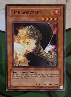 X 1 Fire Sorcerer Yugioh LON-036 1st Edition LP - Image 1