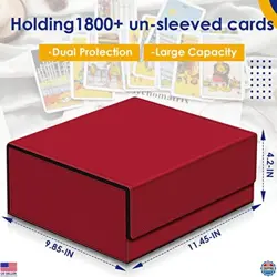 Kitoyz 1800+ Card Storage Box, PU Leather Card Deck Case with Magnetic Closure - Image 2