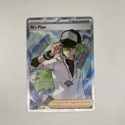 Pokemon TCG N's Plan Full Art Holo Card Black Bolt Secret Rare 163/086 - Image 1