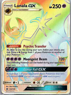 Lunala GX (Secret) 153/149 SM Base Set - Pokemon Card - Creased - Image 1