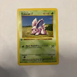 1999 Pokemon Base Set Nidoran 1st Edition Shadowless 55/102 NM English - Image 1