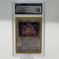 Pokemon Team Rockets Meowth Black Star Promo 18 CGC 10 - Image 1