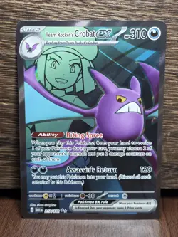 Team Rocket's Crobat ex 217/182 Pokemon Sv10: Destined Rivals Holo NM - Image 1