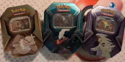 3 x Triple Whammy Collector Sealed Tins (Complete Tin Set) Pokemon TCG - Image 2