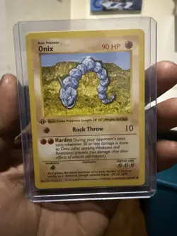1999 1st edition Shadowless Pokemon TCG Onix Base Card 56/102 - Image 1
